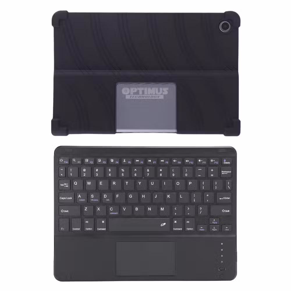 Kit Estuche de Goma Antishock Negro para Lenovo Tab Plus TB-351FU + Teclado 2 en 1 Bluetooth Español