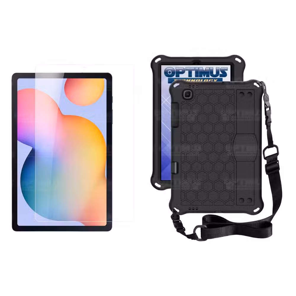 Vidrio templado y estuche negro para Samsung Galaxy Tab S6 Lite