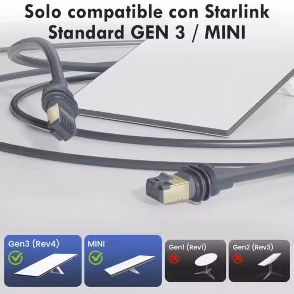 Cable original Starlink V4 de 15 metros usado, imagen 3