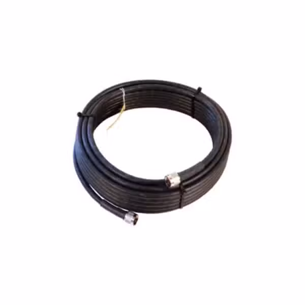 Bobina de cable coaxial Wilson400 de 60 ft incluida en tres unidades en el kit 309908-50N, sobre fondo blanco.