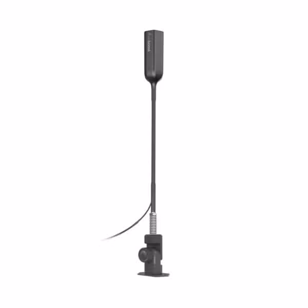 Conjunto de antena exterior weBoost Overland 311249 con soporte articulado y cable sobre fondo blanco