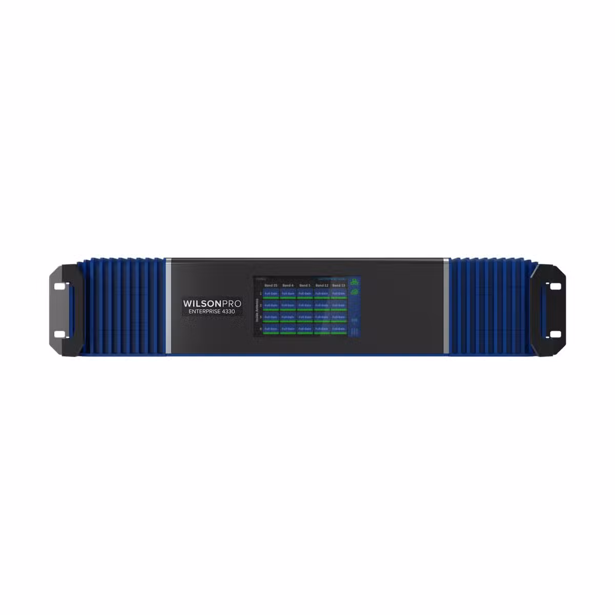 Vista frontal del amplificador rack-mount WilsonPro Enterprise 4330R incluido en el kit 463075 sobre fondo blanco