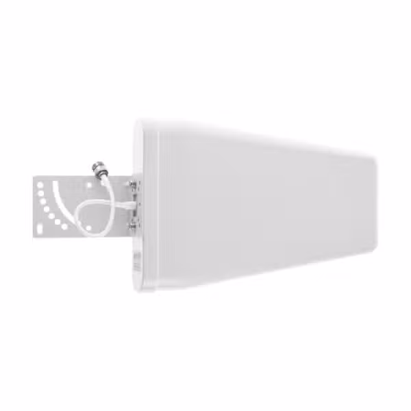Antena exterior direccional incluida en el paquete WilsonPro Enterprise 1300 Instalado 466049, sobre fondo blanco.