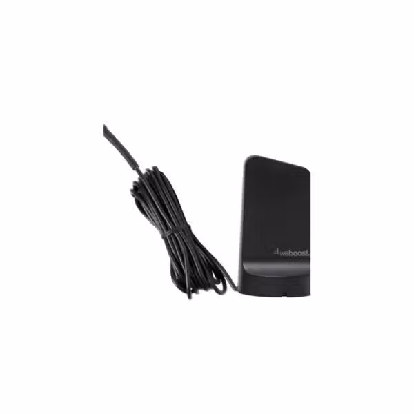 Antena exterior magnética weBoost Drive Reach con cable sobre fondo blanco
