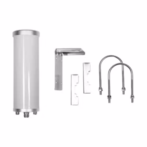 Antena exterior omnidireccional Wilson Omni Plus 314422 con soporte de montaje, componente del kit 531060, sobre fondo blanco.