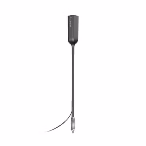 Antena exterior OTR weBoost con resorte y extensión, vista completa sobre fondo blanco