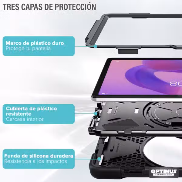 Estuche antishock con correa y soporte 360° para Lenovo K11 - imagen 3