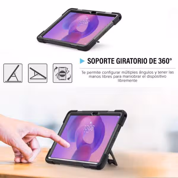 Estuche antishock con correa y soporte 360° para Lenovo K11 - imagen 5
