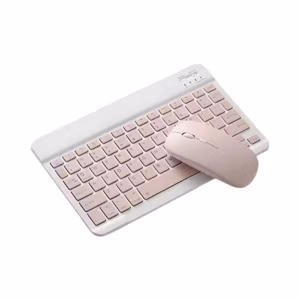 Teclado Bluetooth y mouse recargables color Rosa, componente del kit para Lenovo Tab K11.