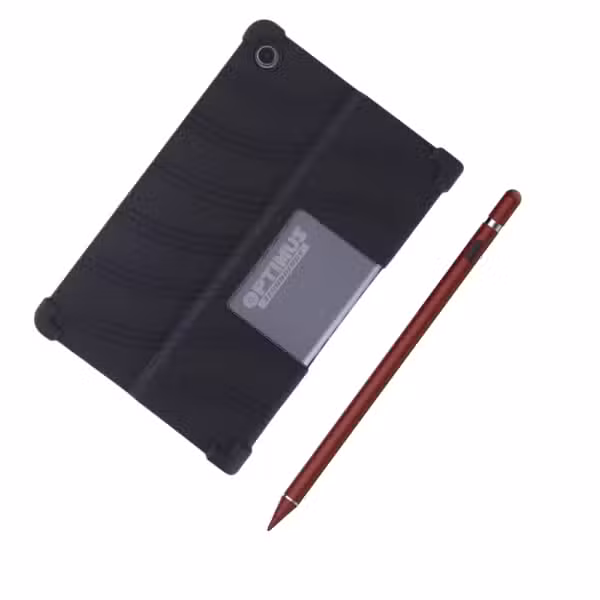 Combo Lenovo Tab Plus TB351FU 11.5": Estuche de Goma y Lápiz Óptico: variante Rojo.