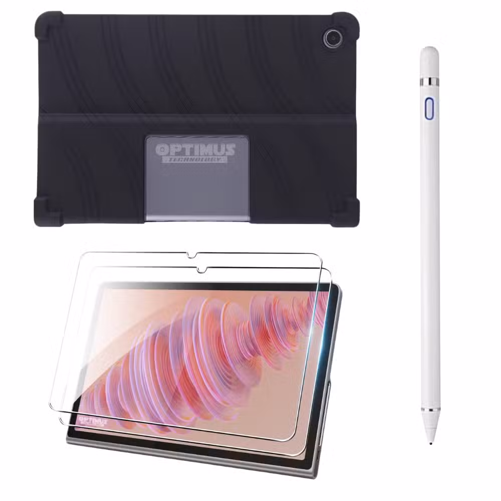 Combo Lenovo Tab Plus TB351FU 11.5": Estuche, Lápiz Óptico y Vidrio Templado 9H: variante Blanco.