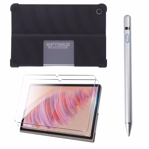 Combo Lenovo Tab Plus TB351FU 11.5": Estuche, Lápiz Óptico y Vidrio Templado 9H: variante Gris.