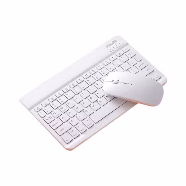 Teclado Bluetooth y mouse recargables color Blanco, componentes del kit para Lenovo Idea Tab 11.