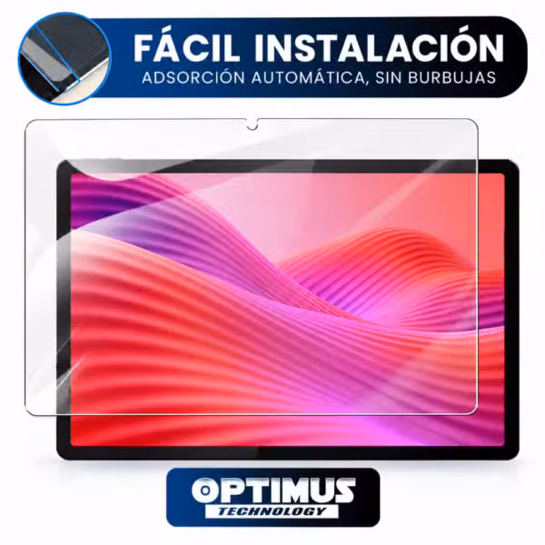 Guía visual para instalar el vidrio templado en Lenovo Idea Tab 11.