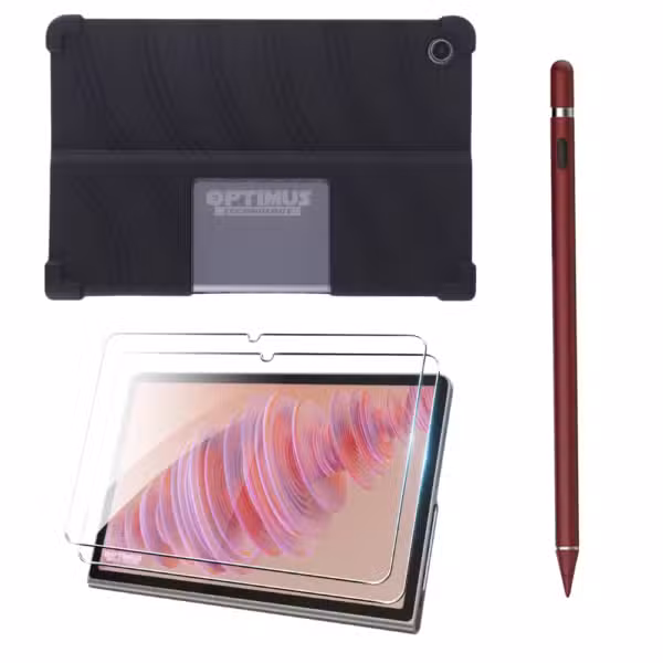 Lápiz óptico recargable color rojo, vista individual. Accesorio incluido en los combos de Lenovo Tab Plus TB351FU.