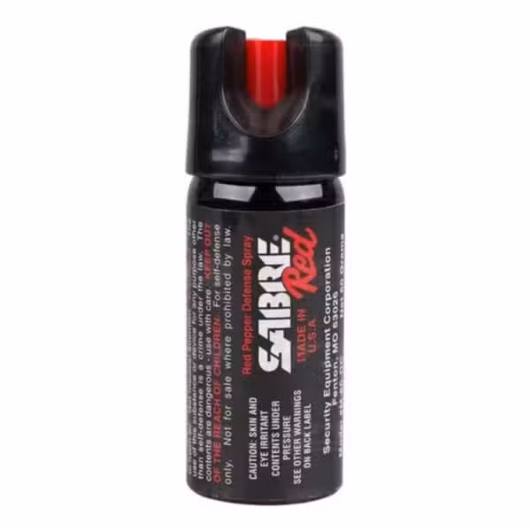 Gas pimienta SABRE RED de 45 g, vista principal del envase.
