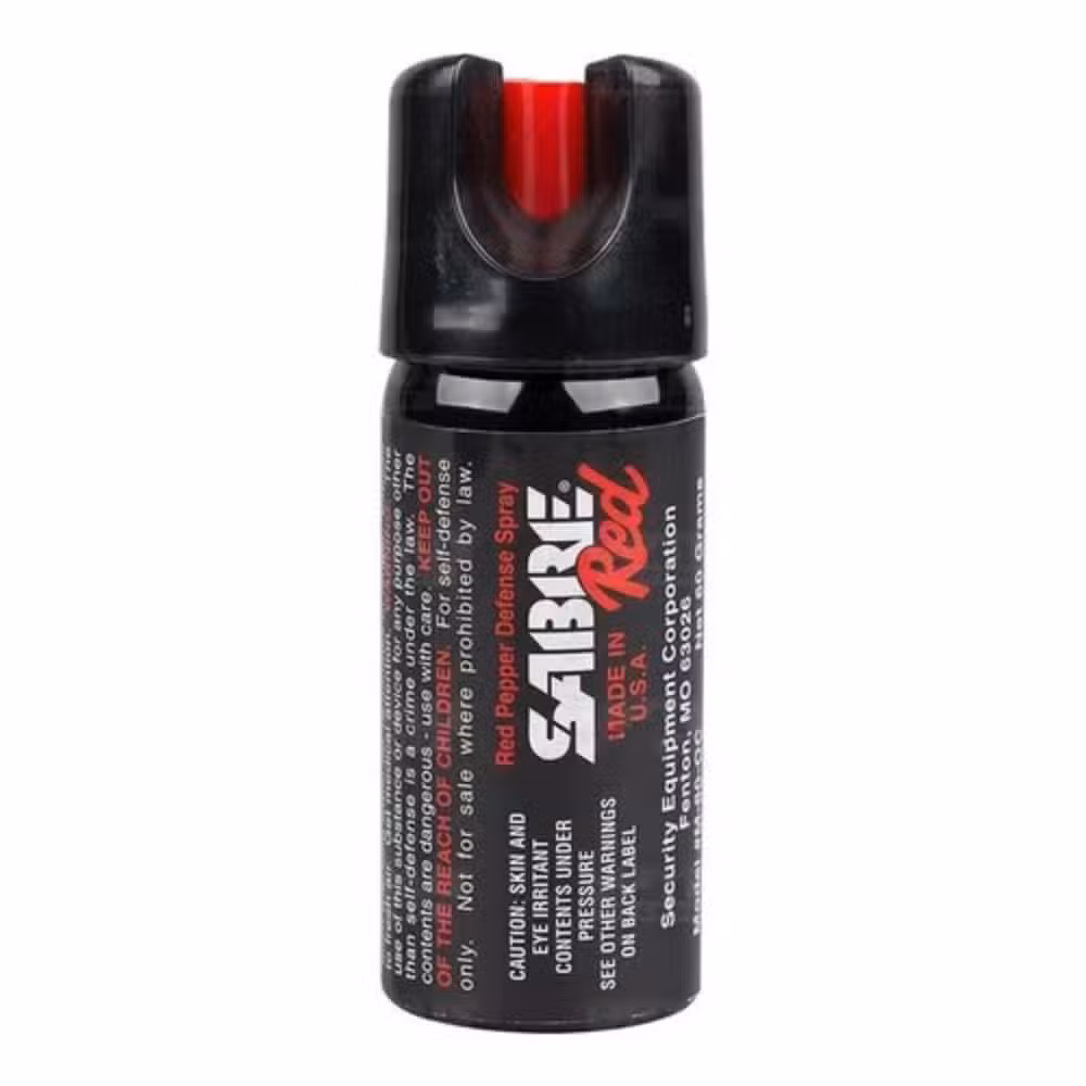 Gas pimienta SABRE RED de 45 g, vista principal del envase.