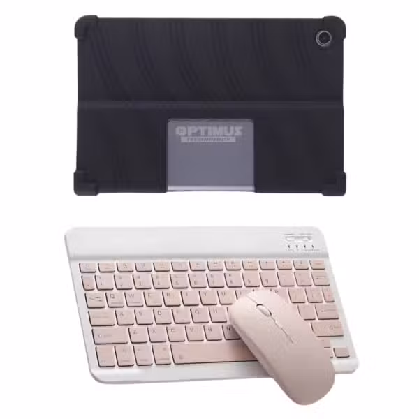 Teclado Bluetooth y mouse inalámbricos color Rose Gold, para combo Lenovo Tab Plus TB351FU.
