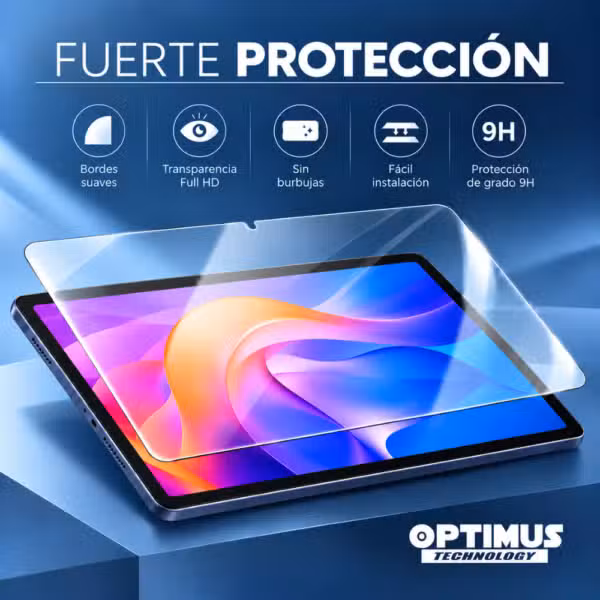 Vidrio templado para Xiaomi Redmi Pad 2 con protección 9H, transparencia y bordes suaves.